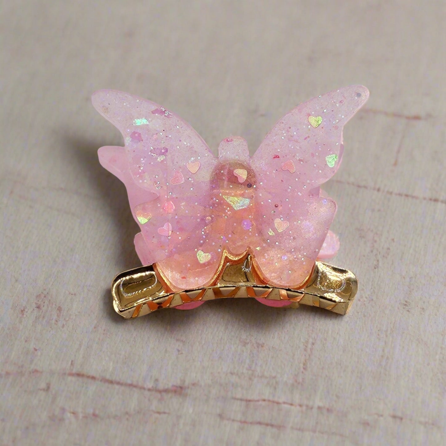 Kawaii Resin Butterfly Golden Claw Hair Clip