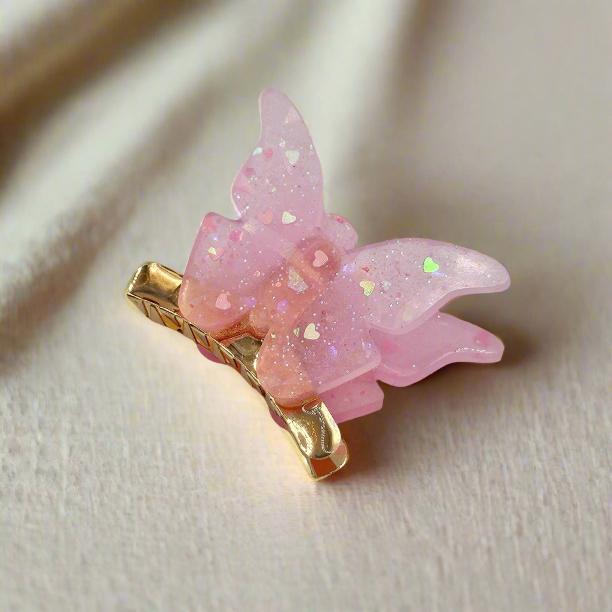 Kawaii Resin Butterfly Golden Claw Hair Clip