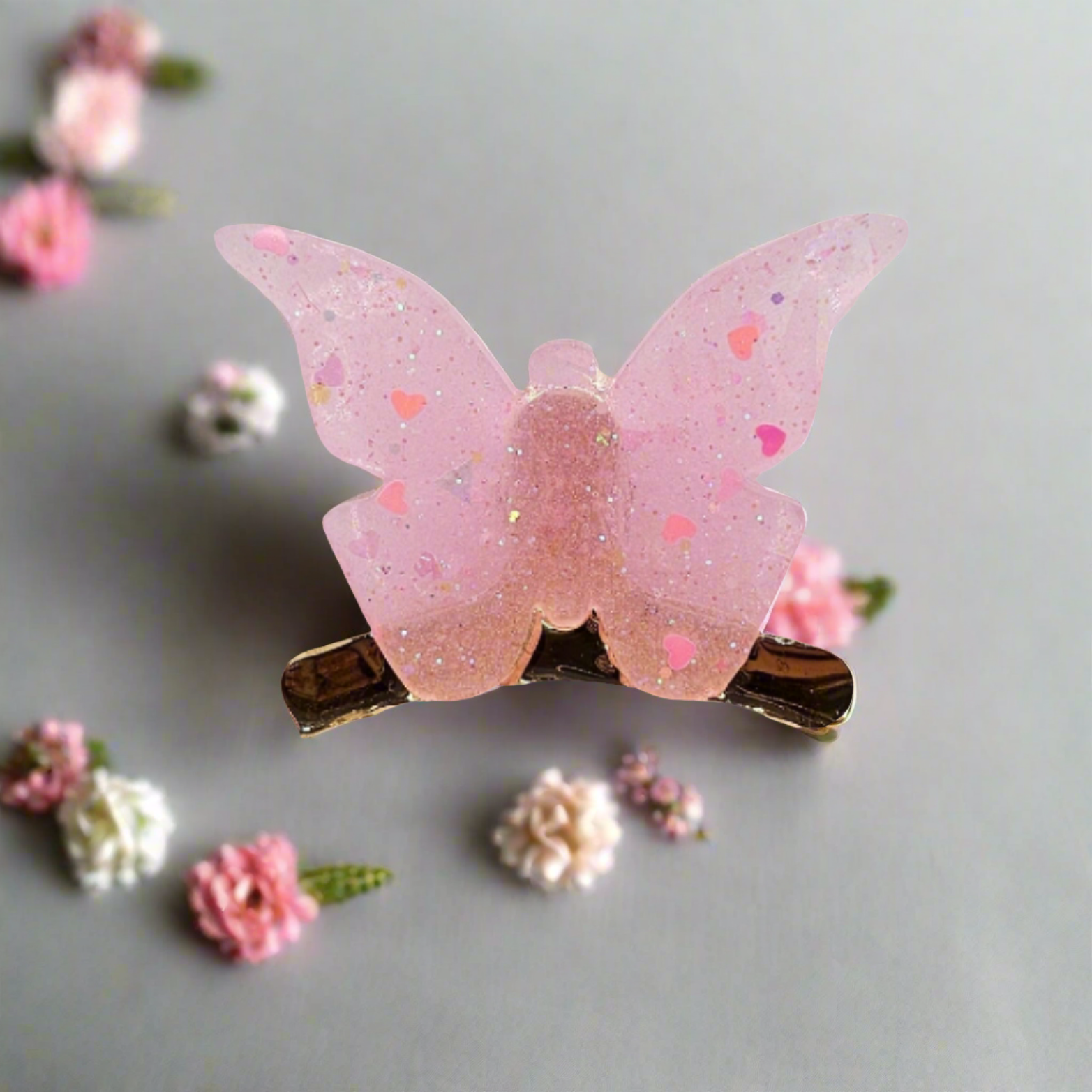 Kawaii Resin Butterfly Golden Claw Hair Clip