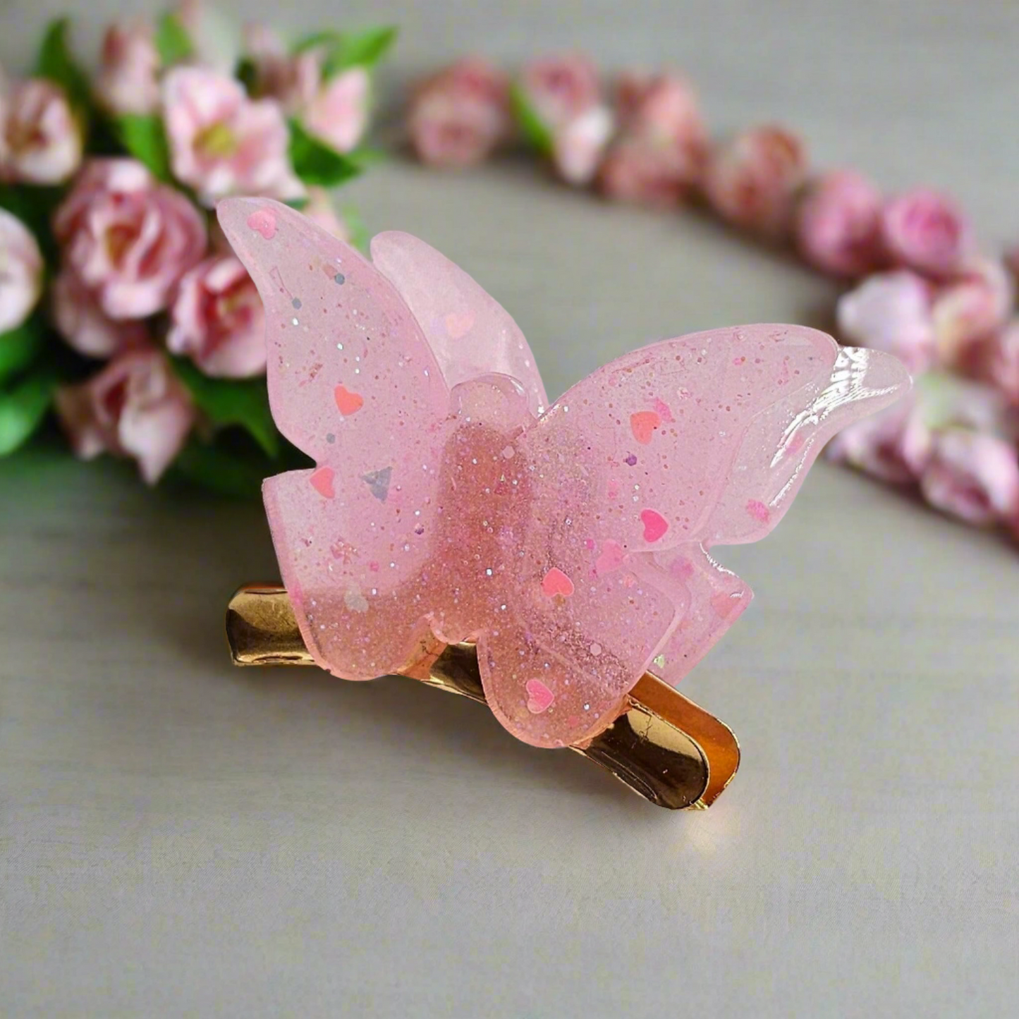 Kawaii Resin Butterfly Golden Claw Hair Clip