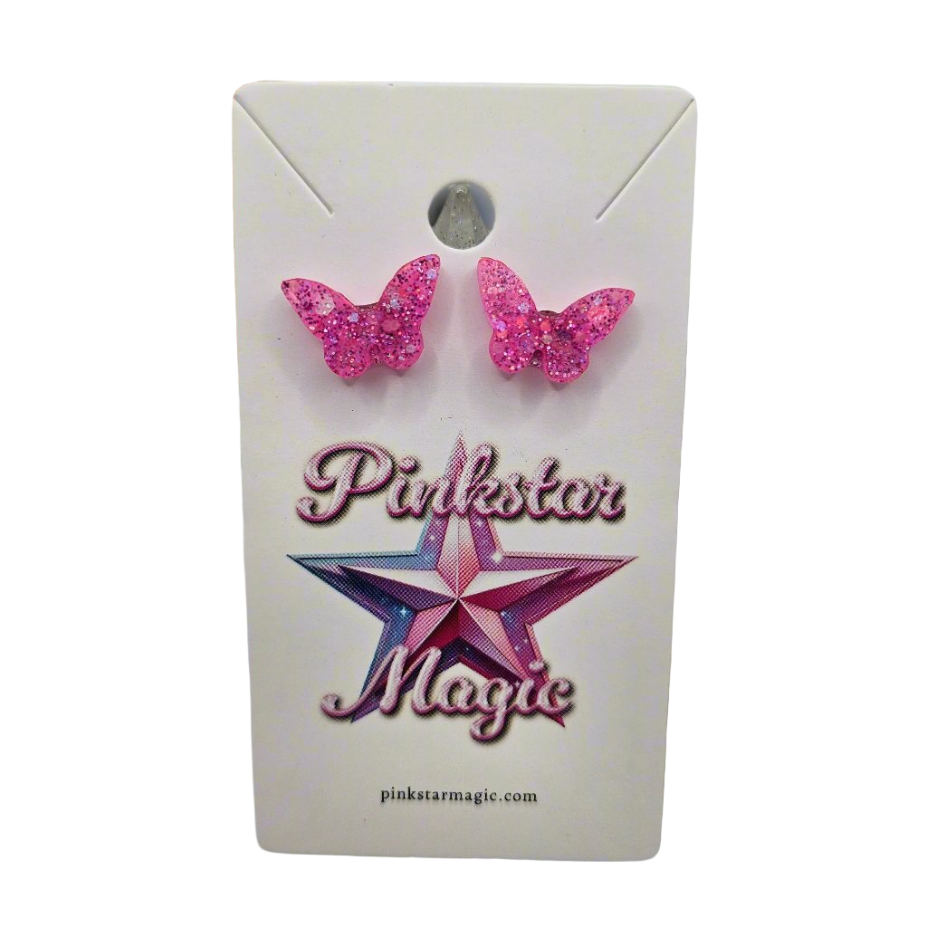 Elegant Handmade Resin Butterfly Stud Earrings