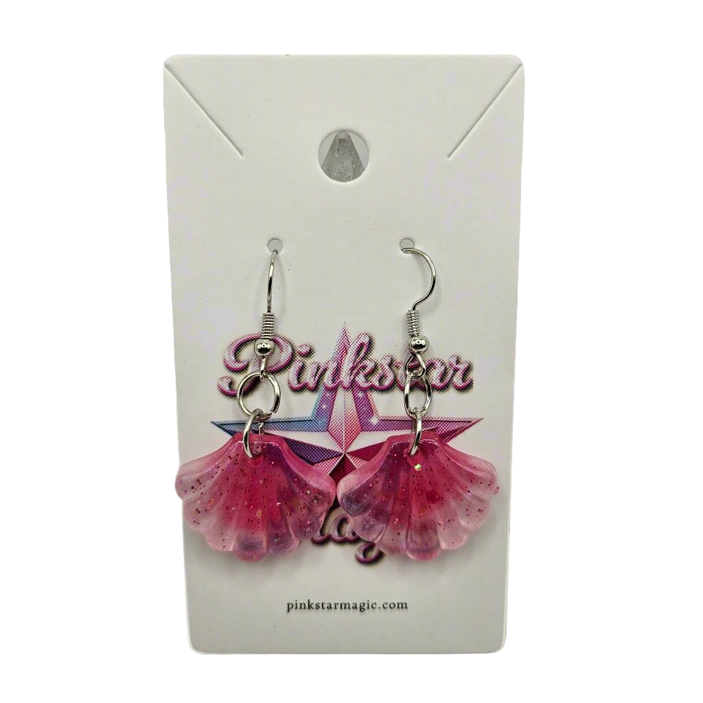 Elegant Ombre Handmade Resin Seashell Hook Earrings