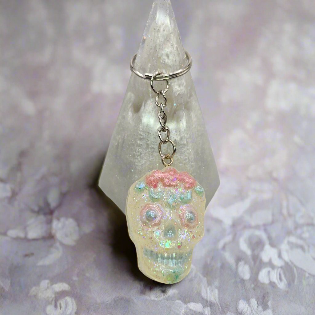 Catrina Sugar Skull Glow-in-the-Dark Keychain