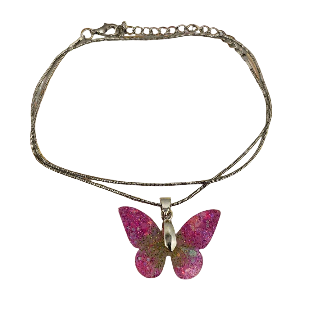 Elegant Handmade Resin Butterfly Necklace
