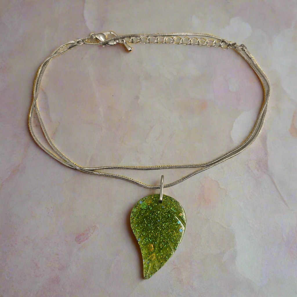 Elegant Leaf Handmade Resin Nature Necklace