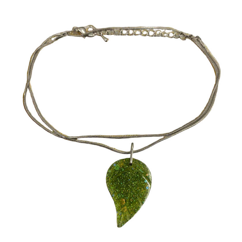 Elegant Leaf Handmade Resin Nature Necklace