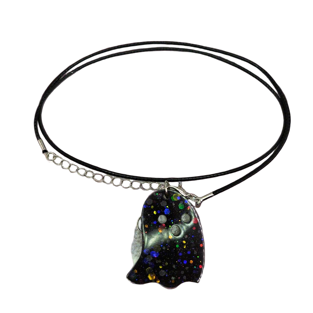Spooky Kawaii Ghost Resin Necklace for Halloween