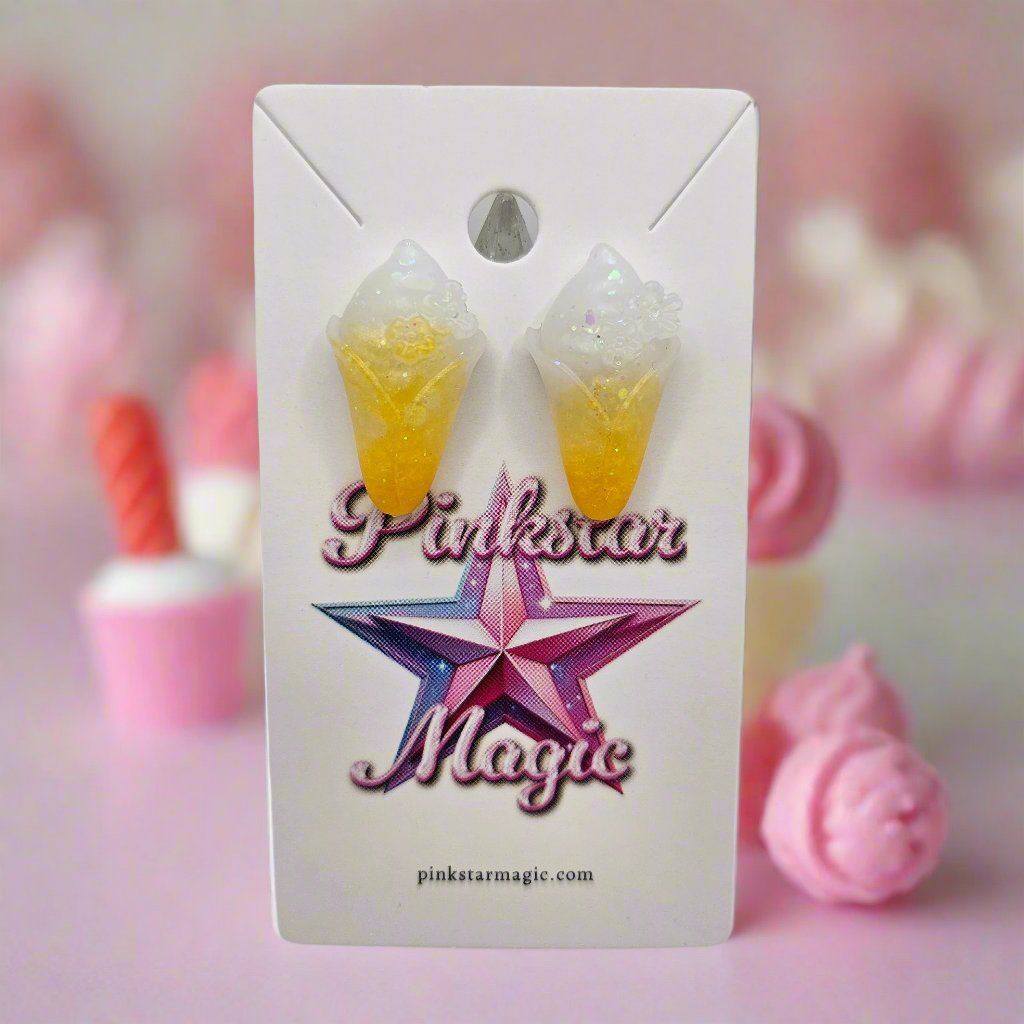 Soft Serve Ice Cream Stud Earrings in Cute Sweet Flavors