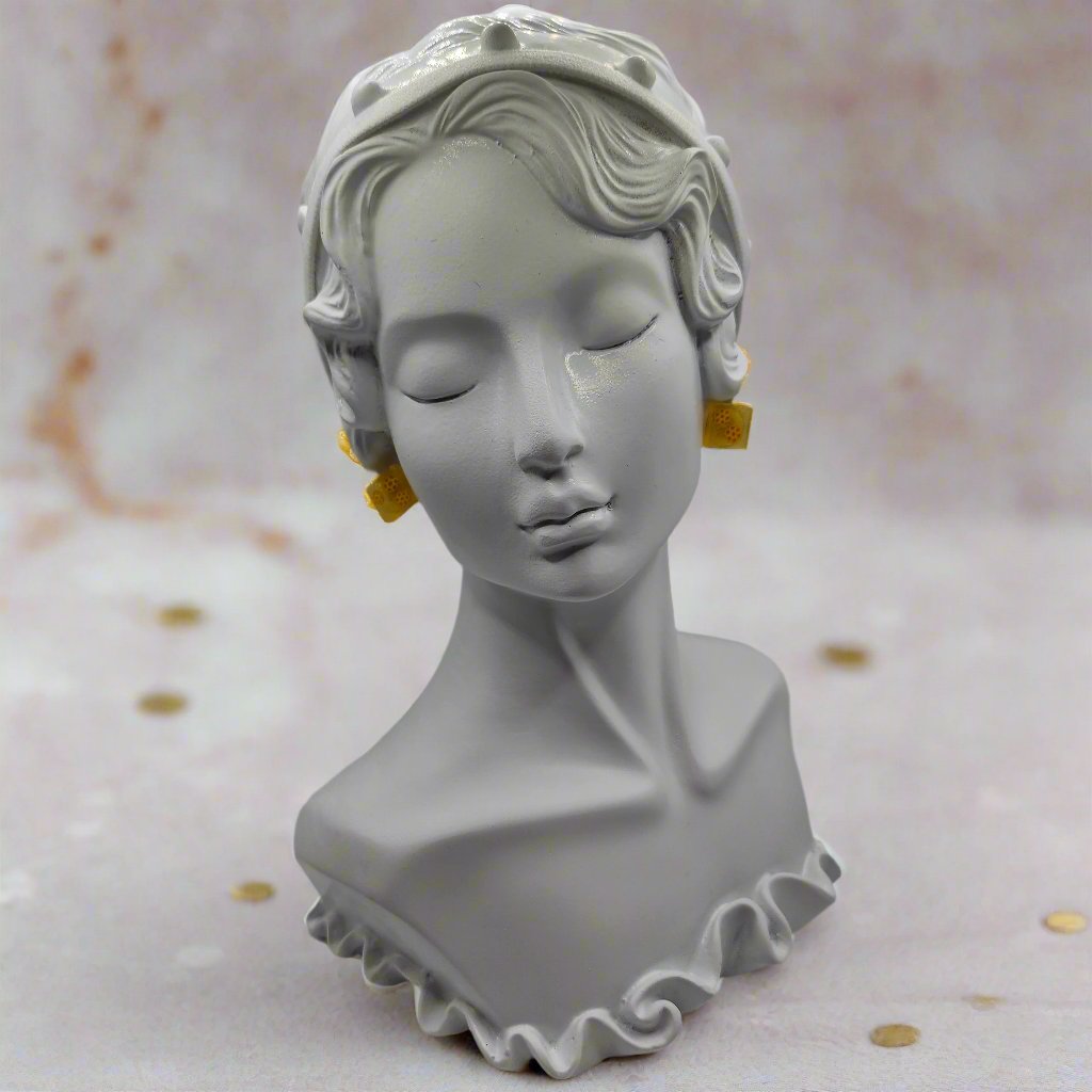 Cute Square Honeycomb Resin Earrings with Glitter