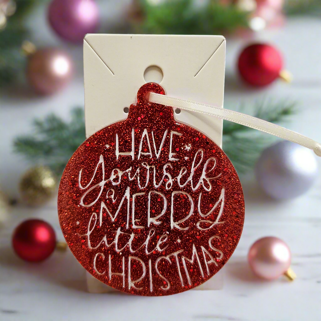 Resin Christmas Ornament with Assorted Hand-Painted Message