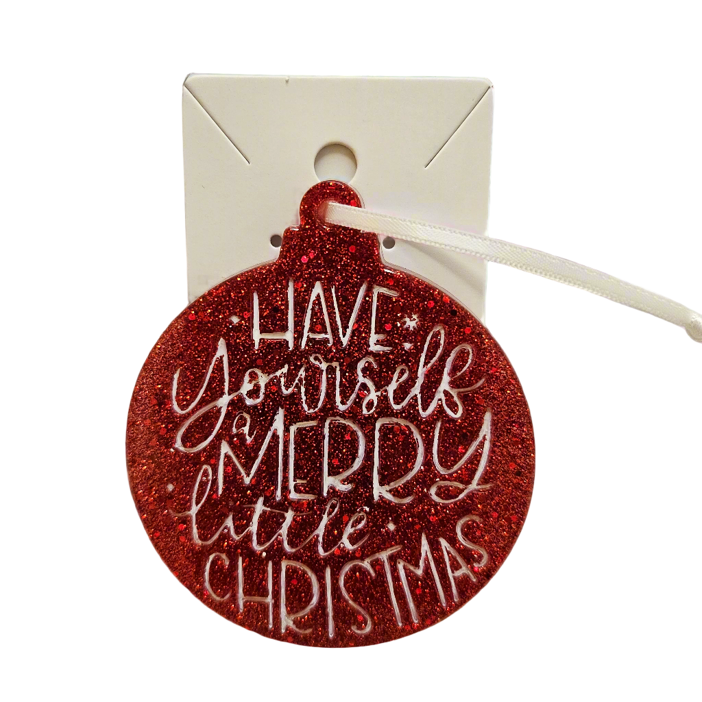 Resin Christmas Ornament with Assorted Hand-Painted Message