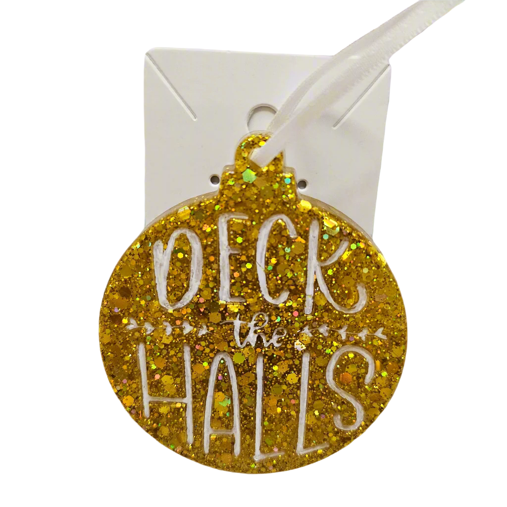 Resin Christmas Ornament with Assorted Hand-Painted Message