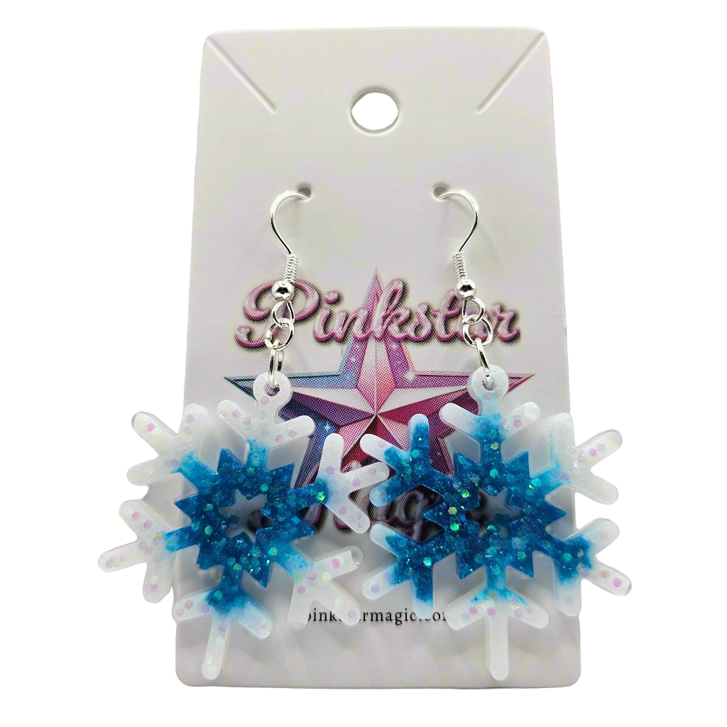 Christmas Snowflake Resin Earrings