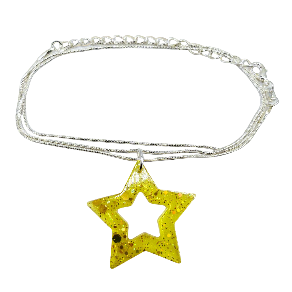 Magical Hollow Star Resin Necklace