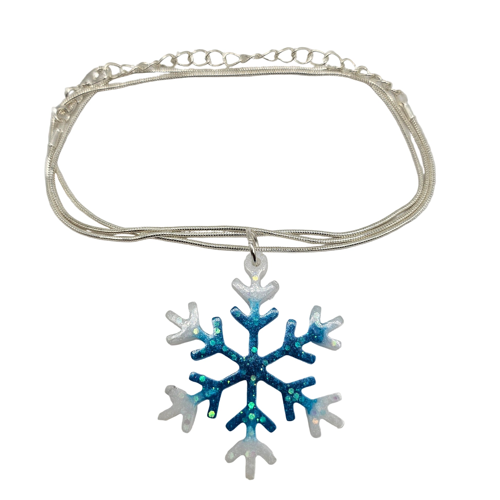 Christmas Snowflake Resin Necklace