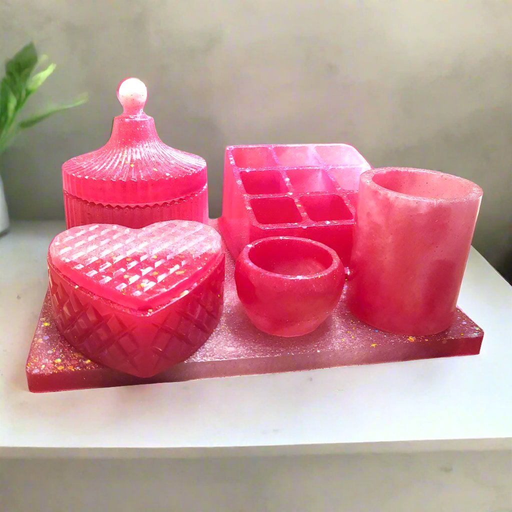 Geometric Handmade Resin Jewelry Tray