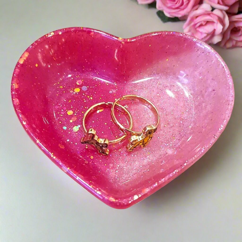 Heart Shaped Handmade Resin Jewelry Tray