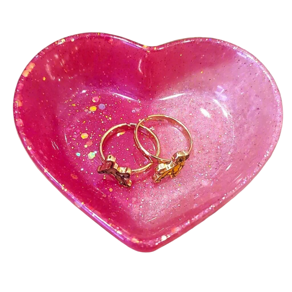 Heart Shaped Handmade Resin Jewelry Tray