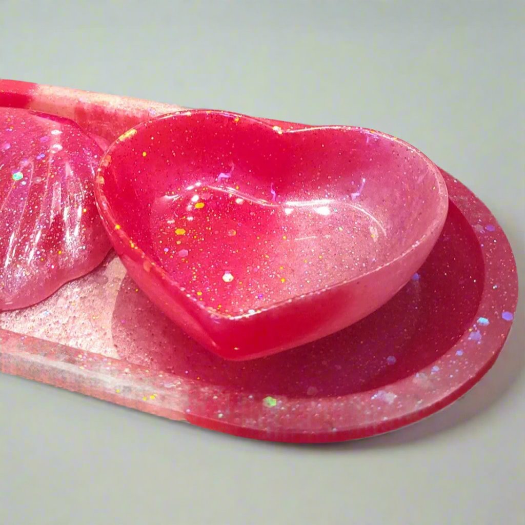 Heart Shaped Handmade Resin Jewelry Tray