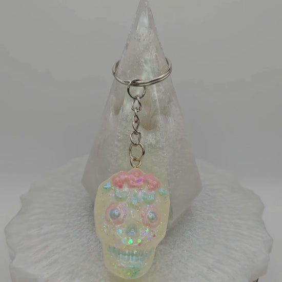 Catrina Sugar Skull Glow-in-the-Dark Keychain