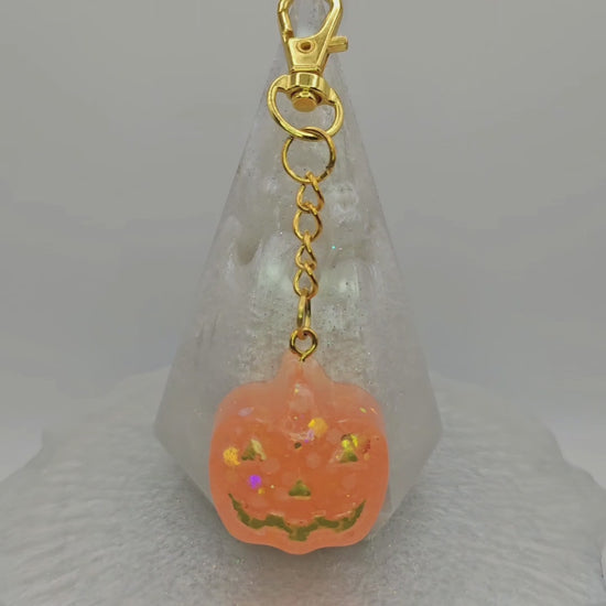 Spooky Pumpkin Glow-in-the-Dark Keychain