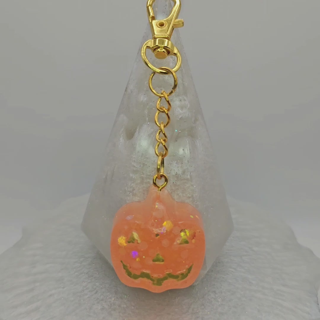 Spooky Pumpkin Glow-in-the-Dark Keychain